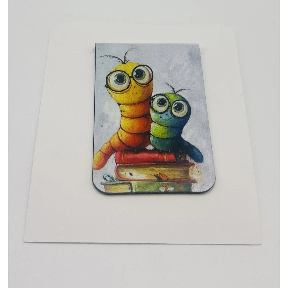 Magnetic Bookmark Bookworms. Cute Book Lover Gift Page Marker New